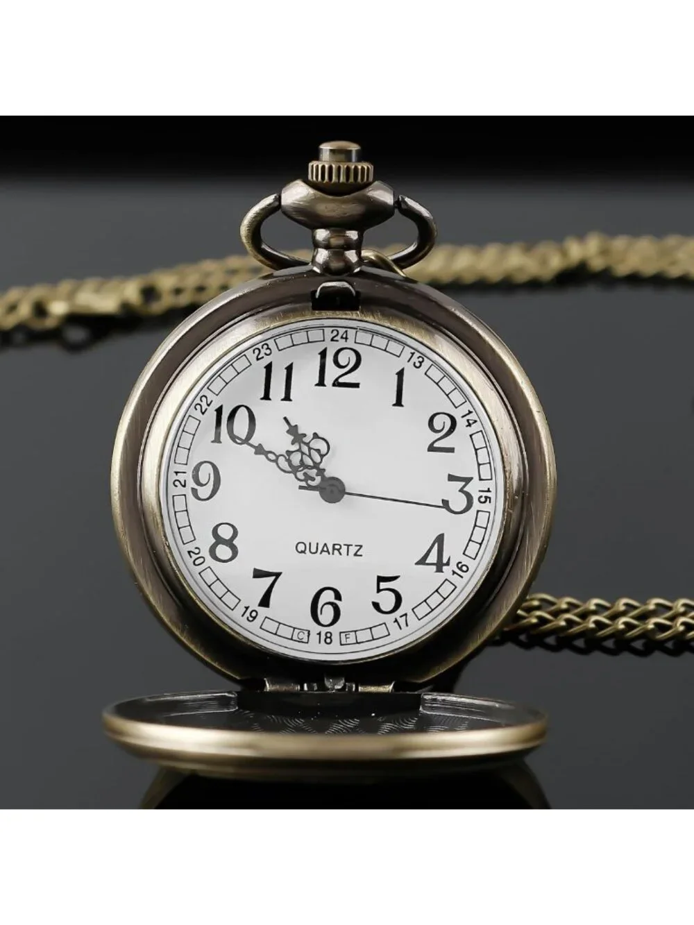 Vintage Movie Theme Alloy Quartz Pocket Watch with Chain Necklace - Unique Gift